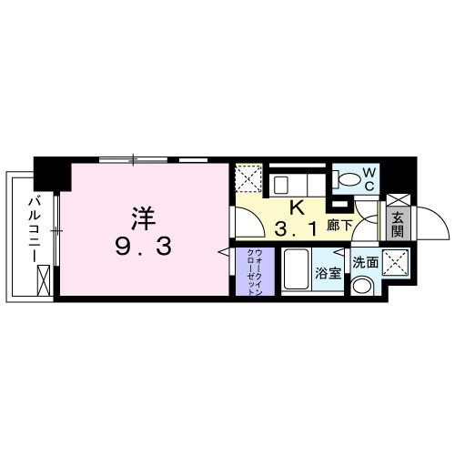 パルトネール板付の間取り|使いやすい間取りです。