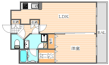 クリエート博多駅前の間取り|使いやすい間取りです。