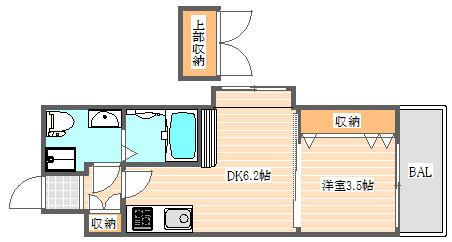 No.54 Wes-PROJECT博多駅南(No.54 ダブリューズプロジェクト54)の間取り|使いやすい間取りです。