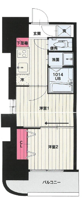 No.102 CLUB ORIENT(No.102 クラブオリエント)の間取り|使いやすい間取りです。
