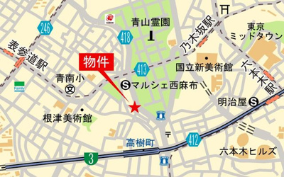 【地図】 | ＧＲＡＮＰＡＳＥＯ西麻布Ⅱ