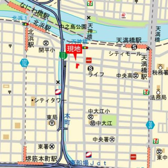 パークキューブ北浜の地図
