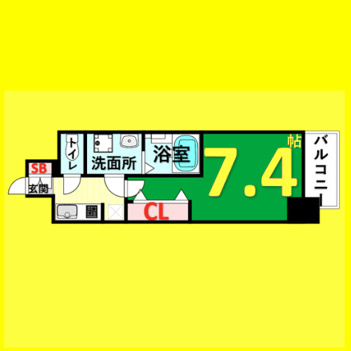 S-RESIDENCE豊国通　名古屋市賃貸　仲介手数料無料の間取り