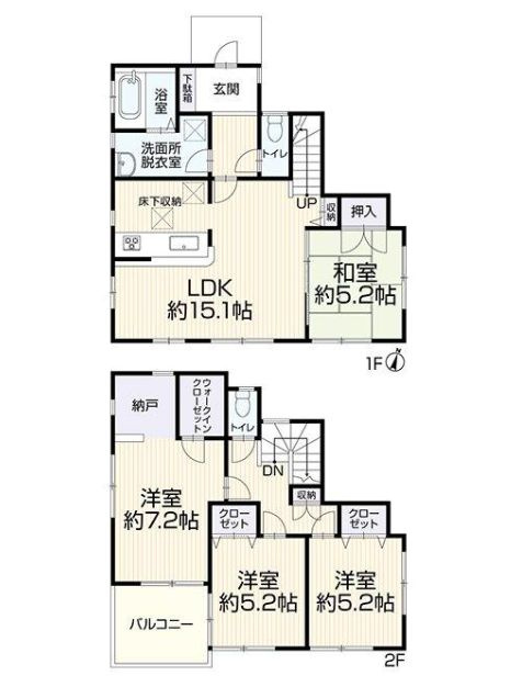 藤沢市鵠沼藤が谷4丁目　中古戸建の間取り|間取図「藤沢市鵠沼藤が谷4丁目　中古戸建」