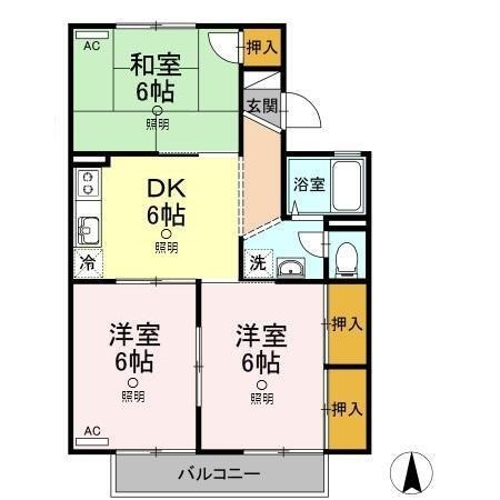 ジョイファミリー総社　B棟の間取り