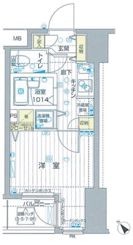 港区六本木２丁目の賃貸マンションの間取り