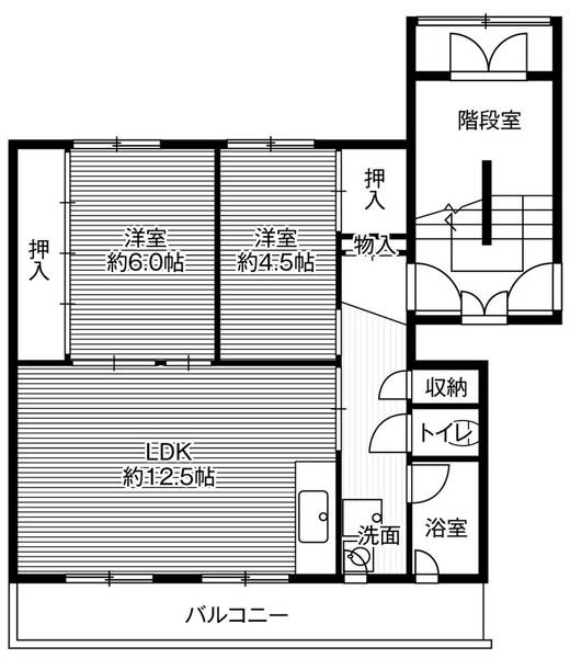 ビレッジハウス東月寒4号棟の間取り