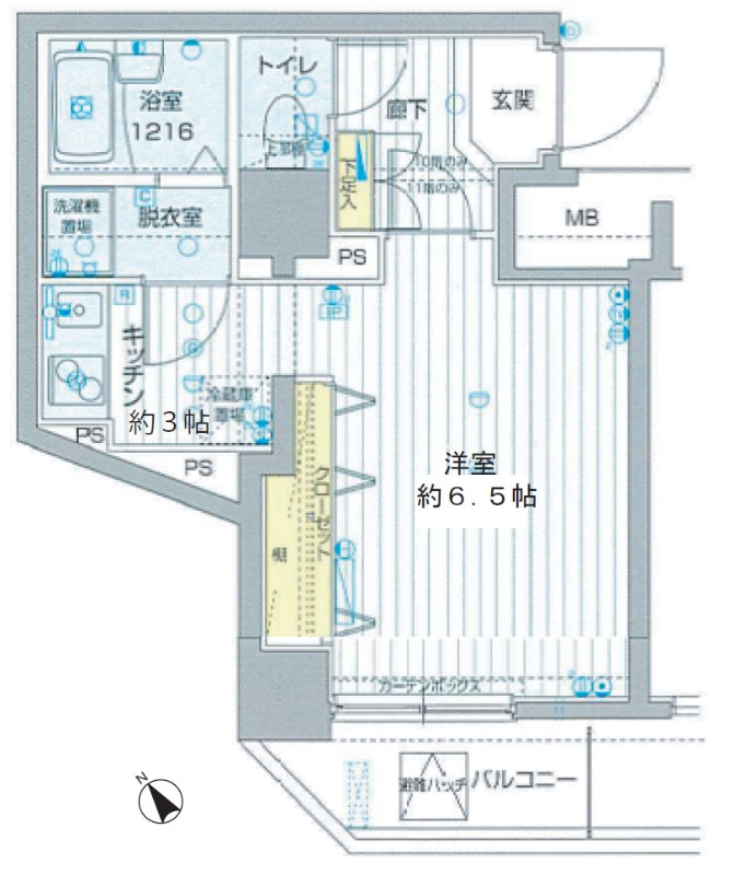 港区六本木２丁目の賃貸マンションの間取り