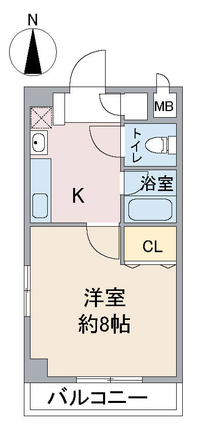 レージュ　ウエストの間取り|※反転タイプ