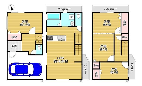 【間取り】 | 大阪市鶴見区茨田大宮3丁目　中古戸建