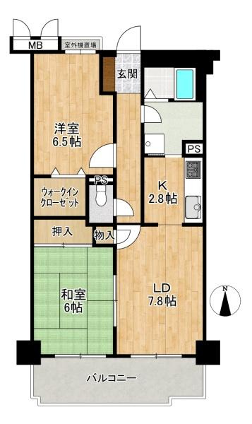 ヴィルヌーブ門真  中古 マンションの間取り