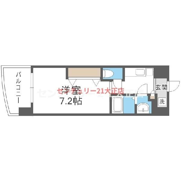 ラグゼ弁天町の間取り