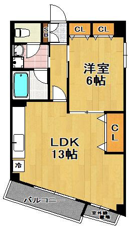 フラット花の間取り|★広々１LDK★
