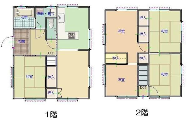 和歌山市木ノ本　中古戸建の間取り