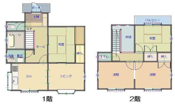 和歌山市六十谷　中古戸建の間取り