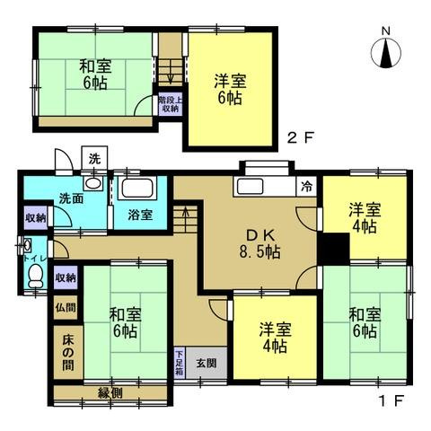 海南市大野中　中古戸建の間取り