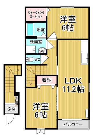 【間取り】 | ブランシェントＡ | ファミリーさん向けのお部屋です♪