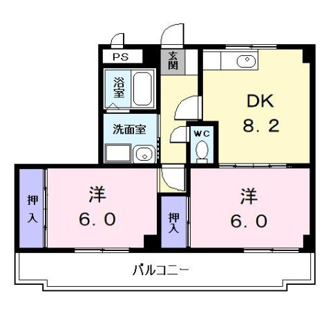 西中コーポの間取り