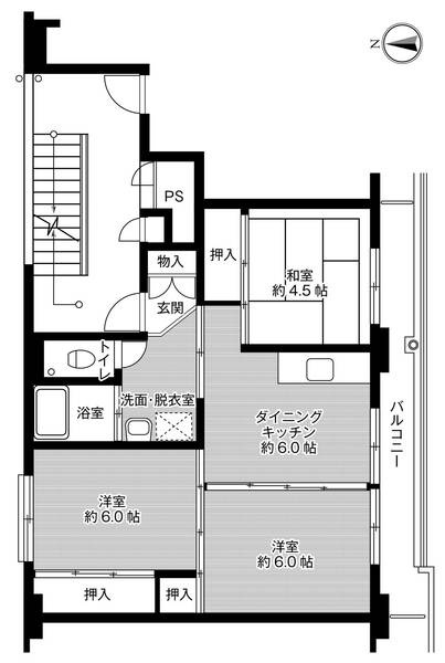 ビレッジハウス若草2号棟の間取り