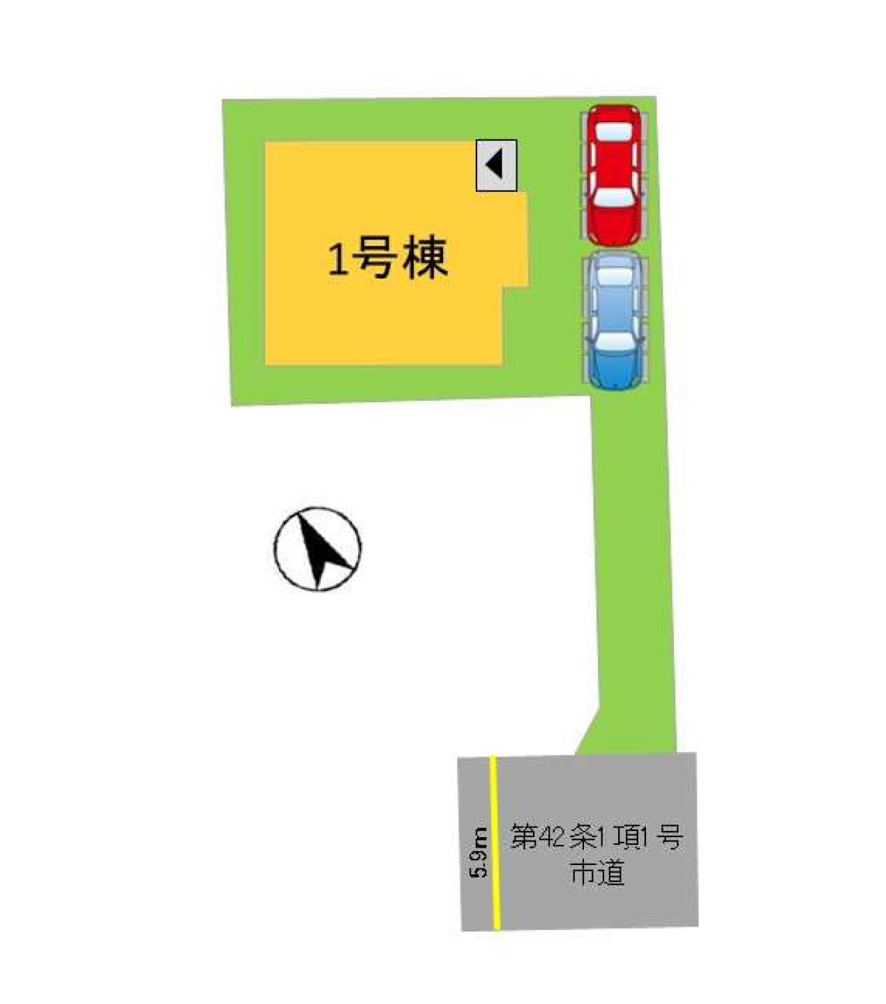 福岡市博多区浦田1丁目第12-1棟（1号棟）の区画図|配置図