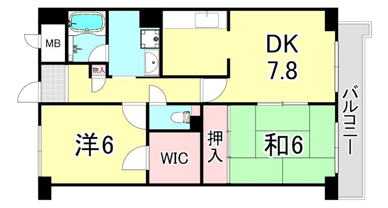 尼崎市武庫元町２丁目のアパートの間取り