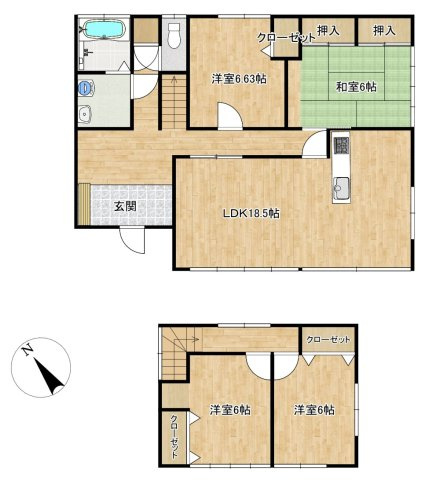 新山町　売り住宅の間取り