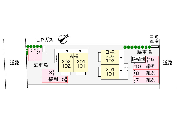 ニューシティ美保Ａの区画図