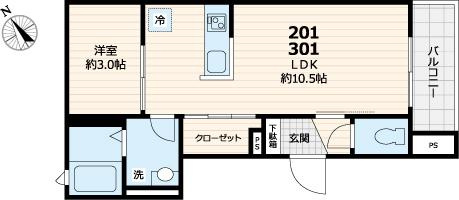 レジデンス西尾久の間取り