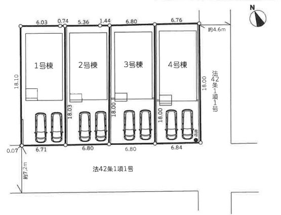 茅ヶ崎市甘沼4期　新築戸建　全4棟4号棟の区画図