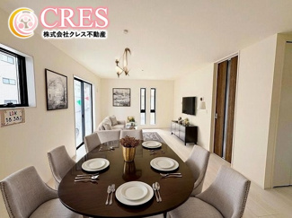 【居間・リビング】 | ☆☆新築分譲　いわき市久之浜第５　限定１棟！！敷地７３坪！！ | お子様のリビング学習にも最適です♪
※実際に現地に家具はおかれておりません。また価格に家具は含まれておりません。(作成CG)