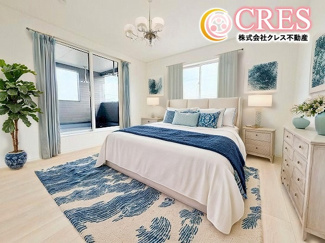 【寝室】 | ☆☆新築分譲　いわき市郷ケ丘２丁目A-②　地震に強い安心住宅　全２棟！！即日ご案内致します♪ | 洋室は2階３部屋！！
※実際に現地に家具はおかれておりません。また価格に家具は含まれておりません。(作成CG)
