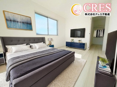 【寝室】 | ☆☆☆新築住宅　いわき市小名浜住吉　オール電化　全４棟！！ご案内随時受付中です♪ | ２階洋室３部屋
※※実際に現地に家具はおかれておりません。また価格に家具は含まれておりません。(作成CG)