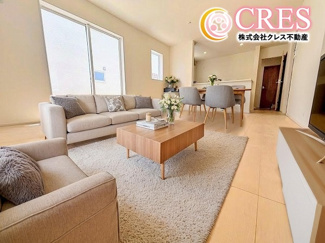 【居間・リビング】 | ☆☆新築分譲　いわき市好間町上好間第４　全２棟！！長期優良住宅！！ | お子様のリビング学習にも最適です♪
※実際に現地に家具はおかれておりません。また価格に家具は含まれておりません。(作成CG)