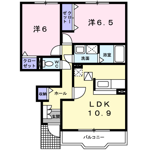 アルドーレ　Ｂの間取り