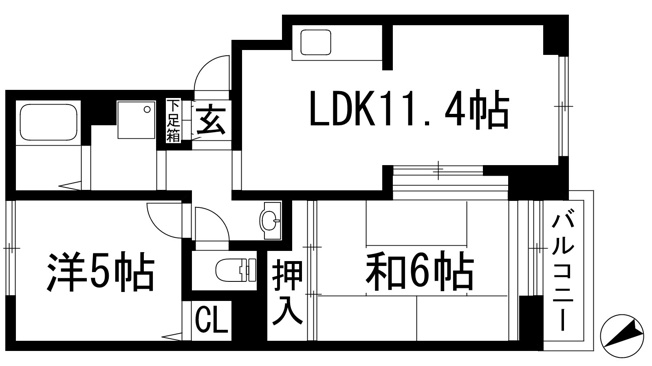 【間取り】 | ブランユーカリB棟