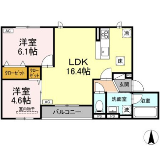 【間取り】 | ラフィネ西桜町 | 2LDK