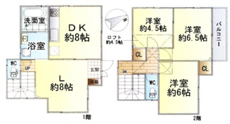 【間取り】 | 長田区宮丘町2丁目30-24 | ロフト付きの3LDK♪
