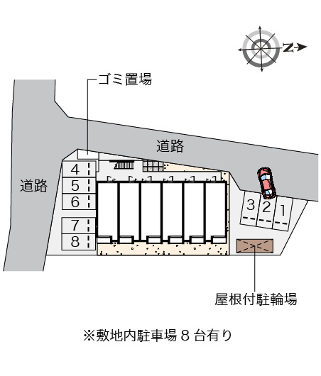 広島市佐伯区千同３丁目のアパートの区画図|画像4
