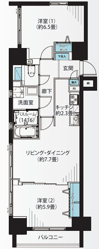 東日本橋デュープレーックスポーションの間取り