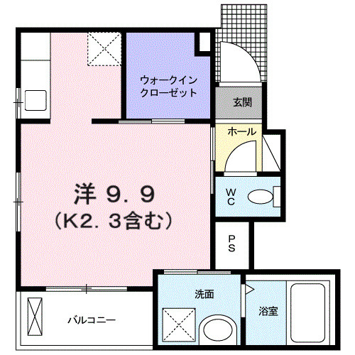 調布市布田５丁目のアパートの間取り