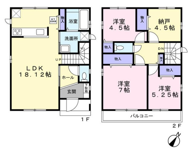 JR朝霧駅徒歩12分　駐車並列2台　垂水区狩口台５丁目　新築戸建の間取り