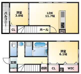 【間取り】 | D-roomあいおいⅡ