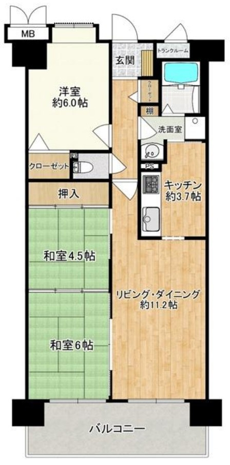 グレーシィ栗東オーブ　3Fの間取り