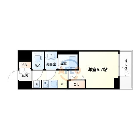 プレサンス OSAKA 西中島リエゾンの間取り|プレサンスOSAKA西中島リエゾン　間取り