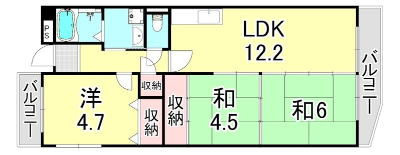 コンセール中道の間取り