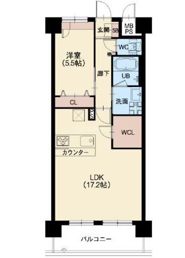 スプランディッド難波WESTⅡの間取り
