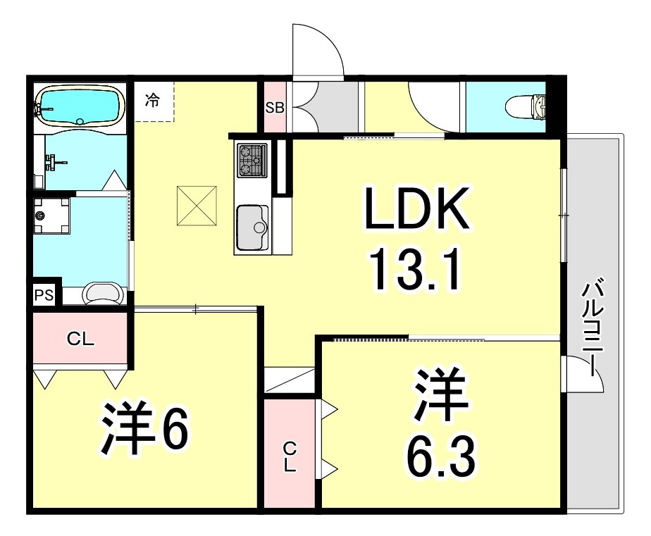 SAKURA甲子園三保町の間取り