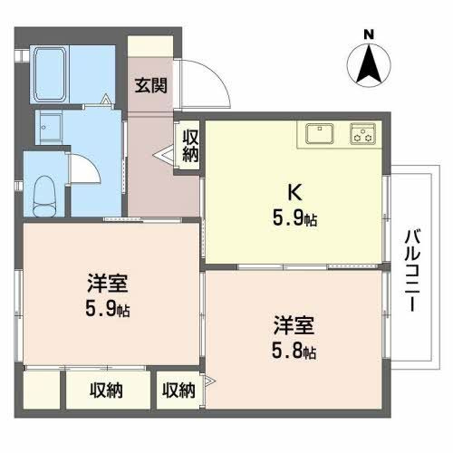 ディアス離宮山手Bの間取り