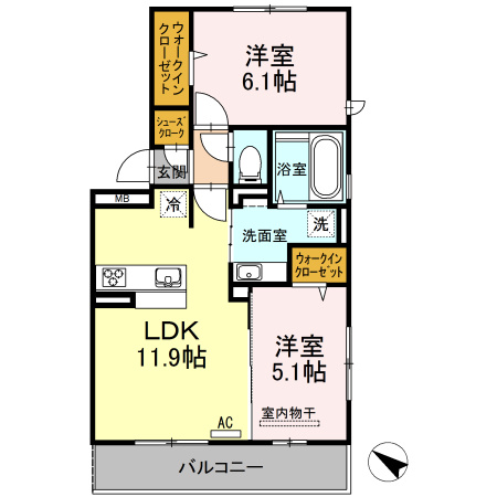 D-roomパークサイド吉塚の間取り