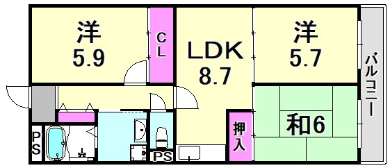 アダージオ若王寺の間取り
